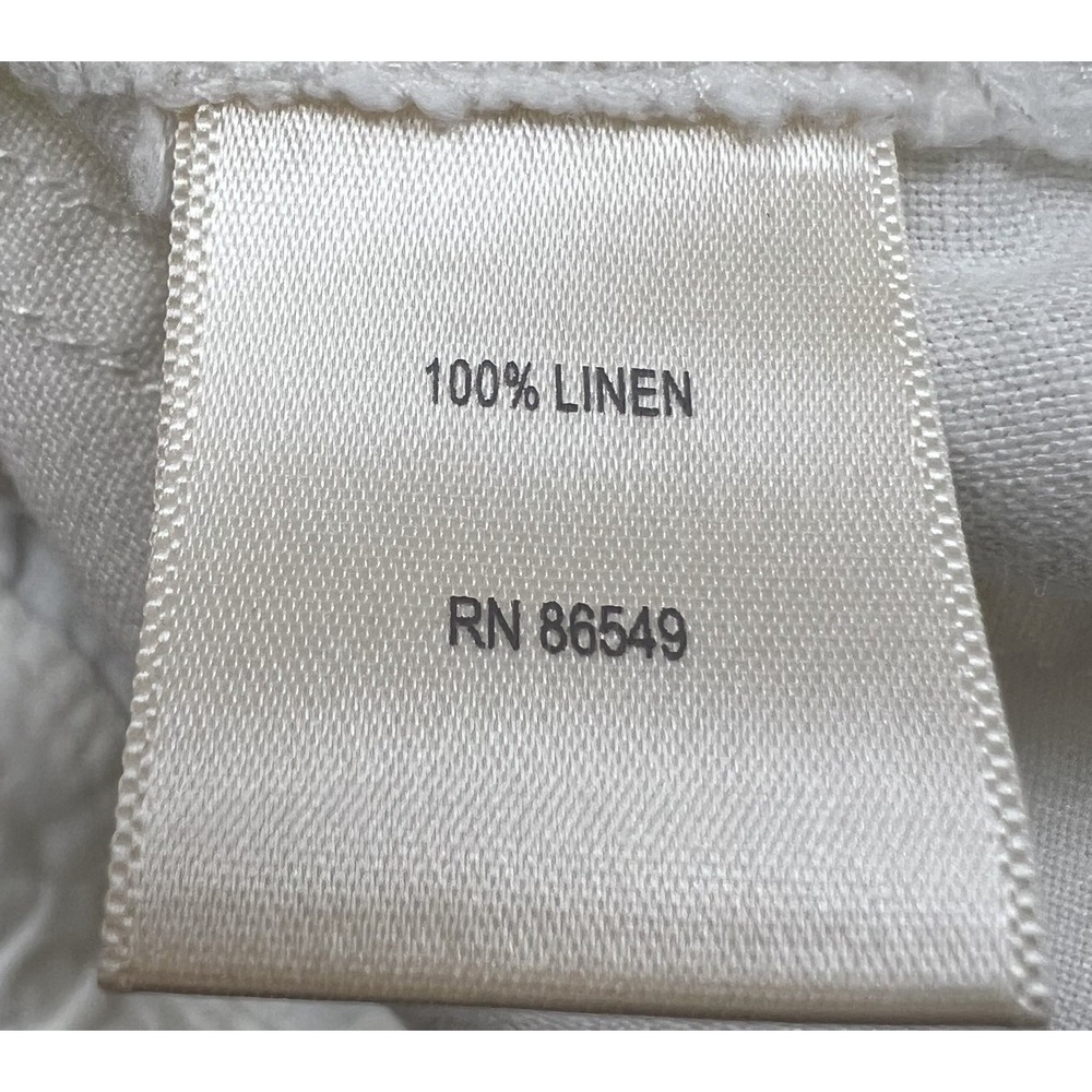 Tommy Bahama Womens 100% Linen Pants White Drawstring/Zip Size 31/31.5 Beachy - Picture 7 of 13